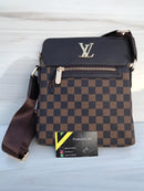 LV brown shoulder bag with merallic LV sign