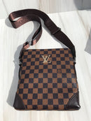 LV brown shoulder bag with big XL metallic sign