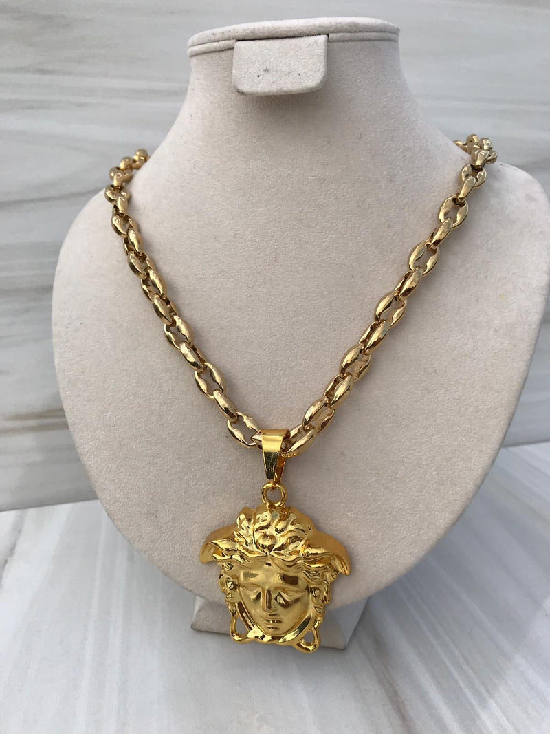 Grande Full Gold color Medusa Necklaces