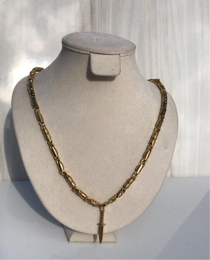Full standard Gold color knife Necklaces