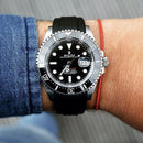 Rolex red sea dweller with black strap