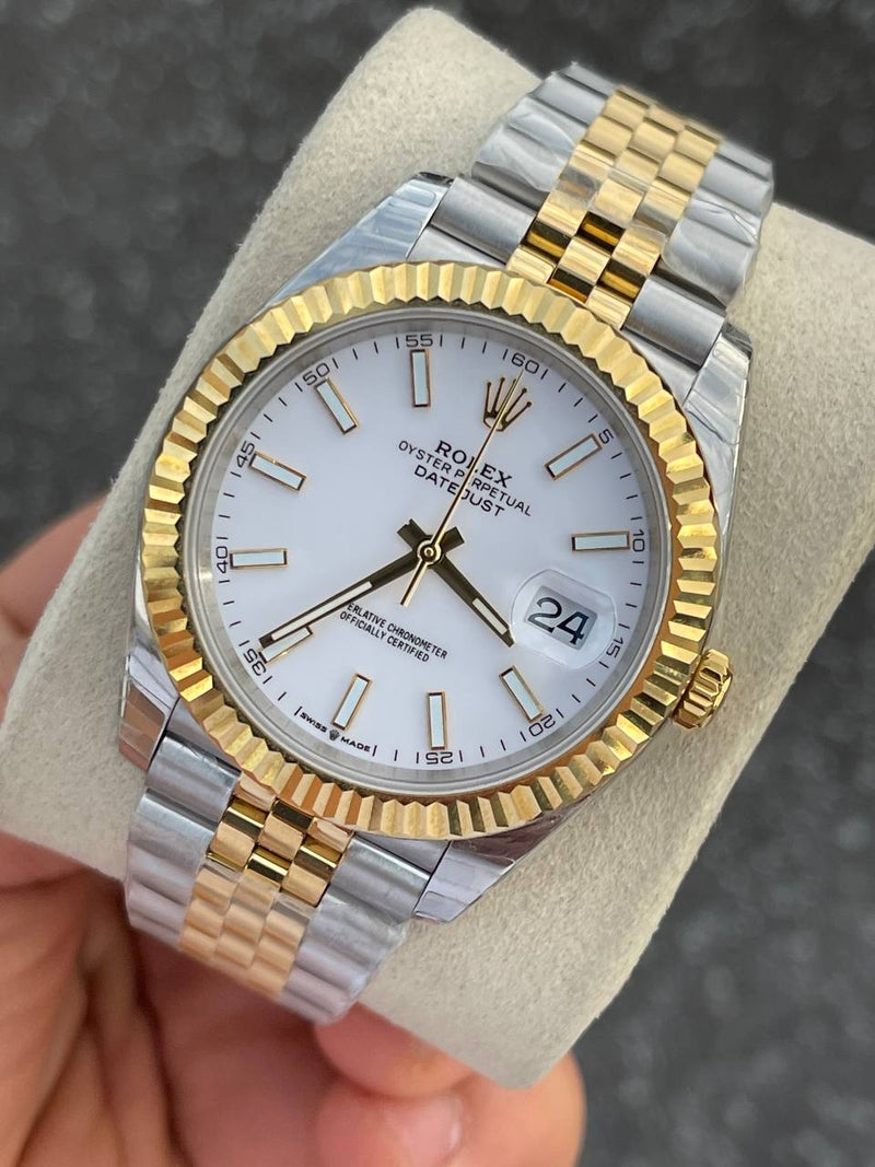 Best Replica Rolex Datejust with bicolore white Dial