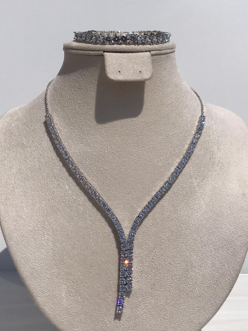 V set of Zircon standard mixed queen diamonds Necklace bling bling rocks all in zircon