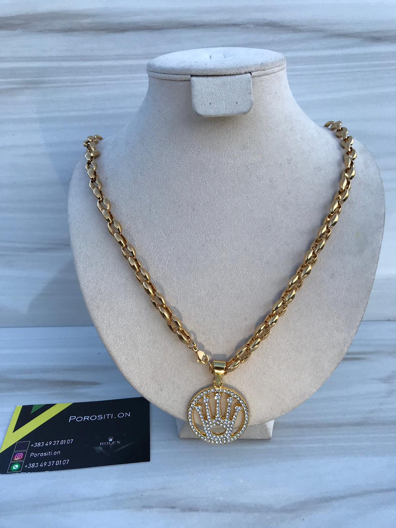 Full Standard Gold color With CIRCLE KING CROWN Necklaces