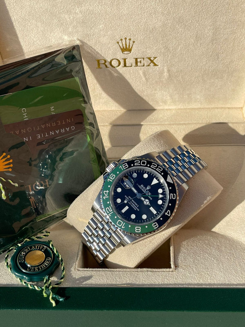 Rolex GMT Master ll SPRITE jubile 3285 1:1 Doublete ETÁ (rolex left handed)