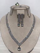 Full set of Zircon mixed queen diamonds Necklace bling bling rocks with zircon ears