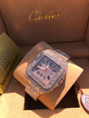 Cartier Santos Bling Bling Rose Iced Out