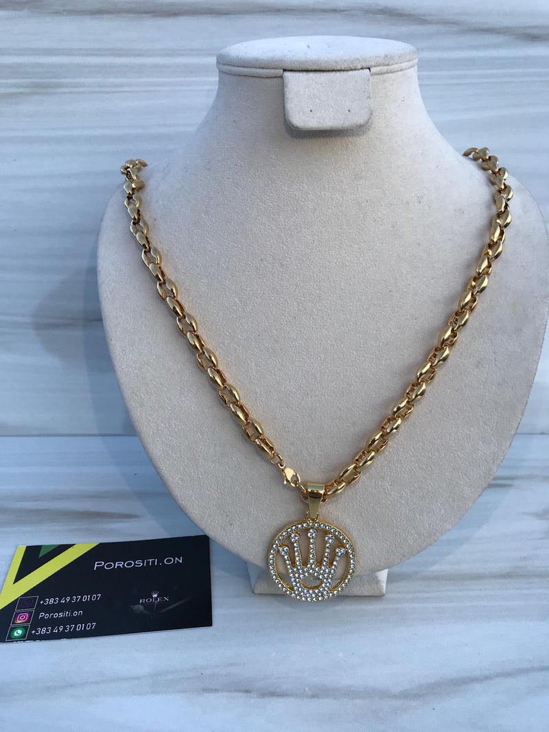 Full Standard Gold color With CIRCLE KING CROWN Necklaces