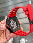 Best Replica Richard Mille Tourbillon red Strap & black field transparent