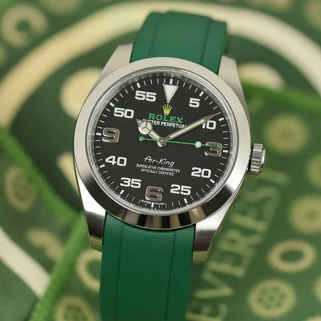 Rolex Ouester submariner with green strap
