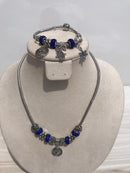 Full set of pandora, blue mixed queen Elisabeta Necklace