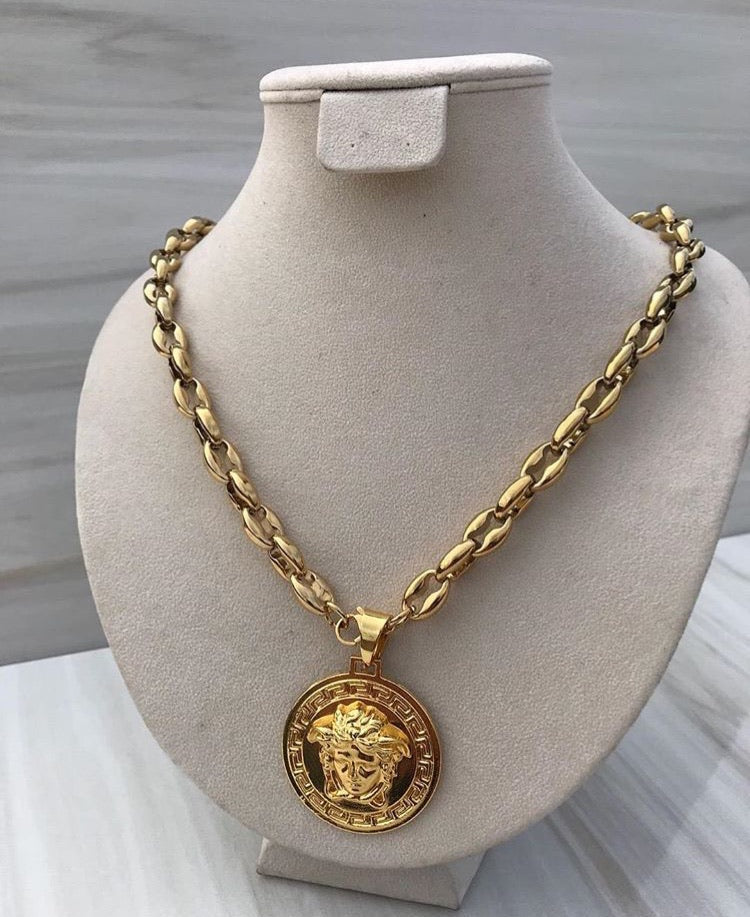 Full Gold color Medusa Necklaces