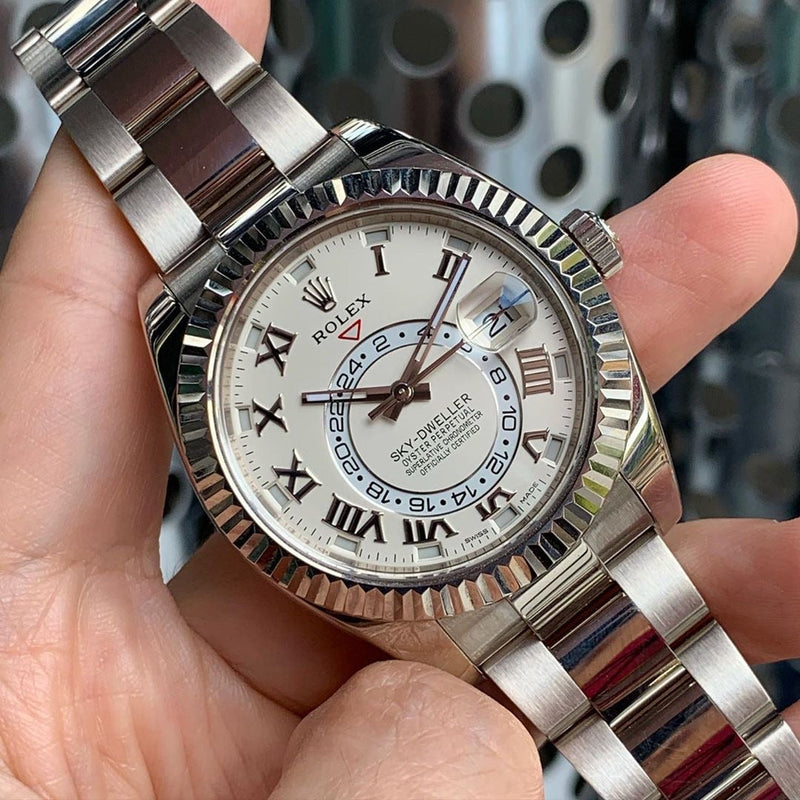 Rolex Sky-dweller with white dial romano