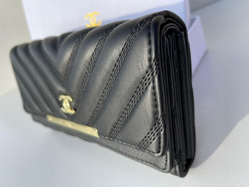 Chanel new trendy black leather model women’s wallet