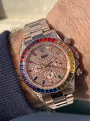 Best Replica Rolex full gold Daytona Rainbow Iced Out new model