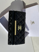 Chanel new trendy black leather model women’s wallet