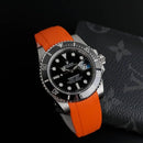 Rolex black submariner with orange strap