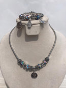 Full set of pandora, blue light mixed rainbow of queen Elisabeta Necklace