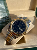 Rolex Datejust bicolor black dial romano