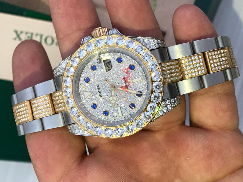 Rolex Submariner bling bling blue jewels dial Iced Out
