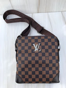 LV brown shoulder bag with big XL metallic sign