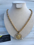 Full Standard Gold color With circle emerald Medusa Necklaces