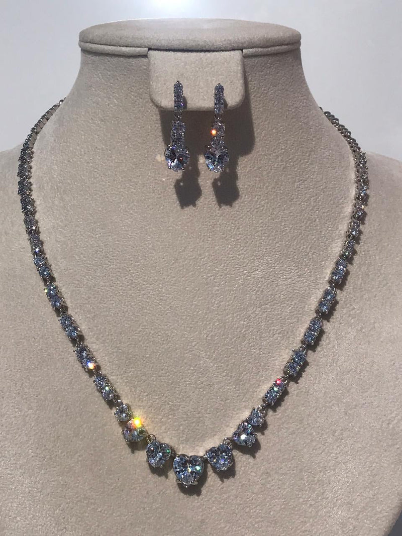 Zircon diamonds Necklace bling bling with zircon ears