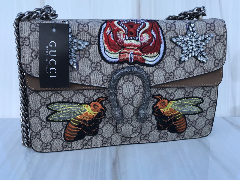 GG mixed green colour BEE bling bling women casual and work bag