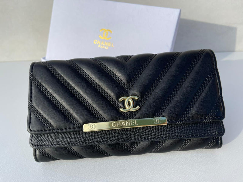 Chanel new trendy black leather model women’s wallet