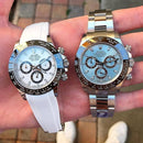 Rolex Black Daytona with white strap