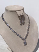 Zircon mixed form diamonds Necklace bling bling rocks with zircon ears