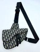 Dior blue shoulder pistole bag