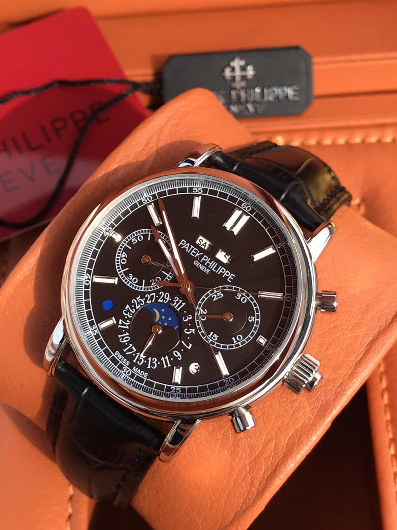 Patek Philippe Black Leather Mad