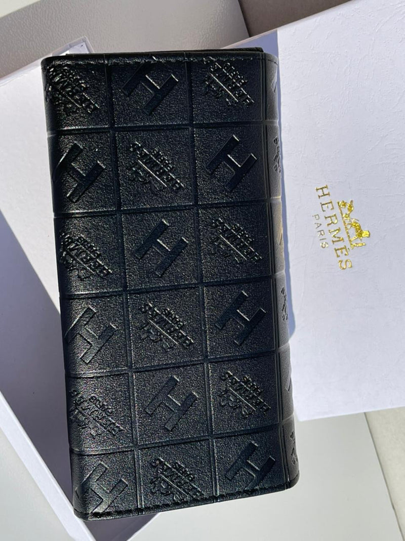 Hermes new trendy black leather model women’s wallet