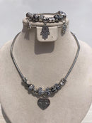 Full set of pandora, grey mixed heart Necklace
