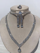 Full set of Zircon mixed queen diamonds Necklace bling bling rocks with zircon ears