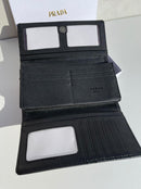 Prada new trendy black leather model women’s wallet