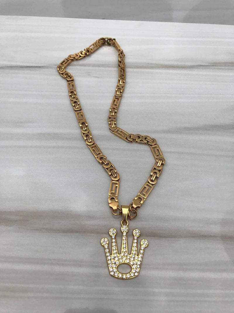Full Standard Gold color With King Crown Necklaces