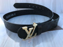 LV INITIALES BELT new black with gold metallic