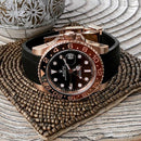 Rolex  GMT master II rosegold with black strap