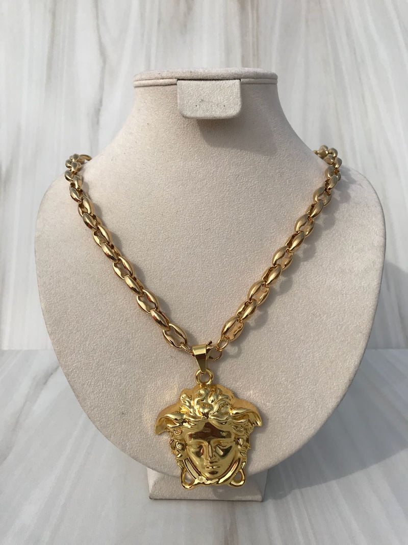Grande Full Gold color Medusa Necklaces