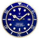 Submariner blue & gold wall clock