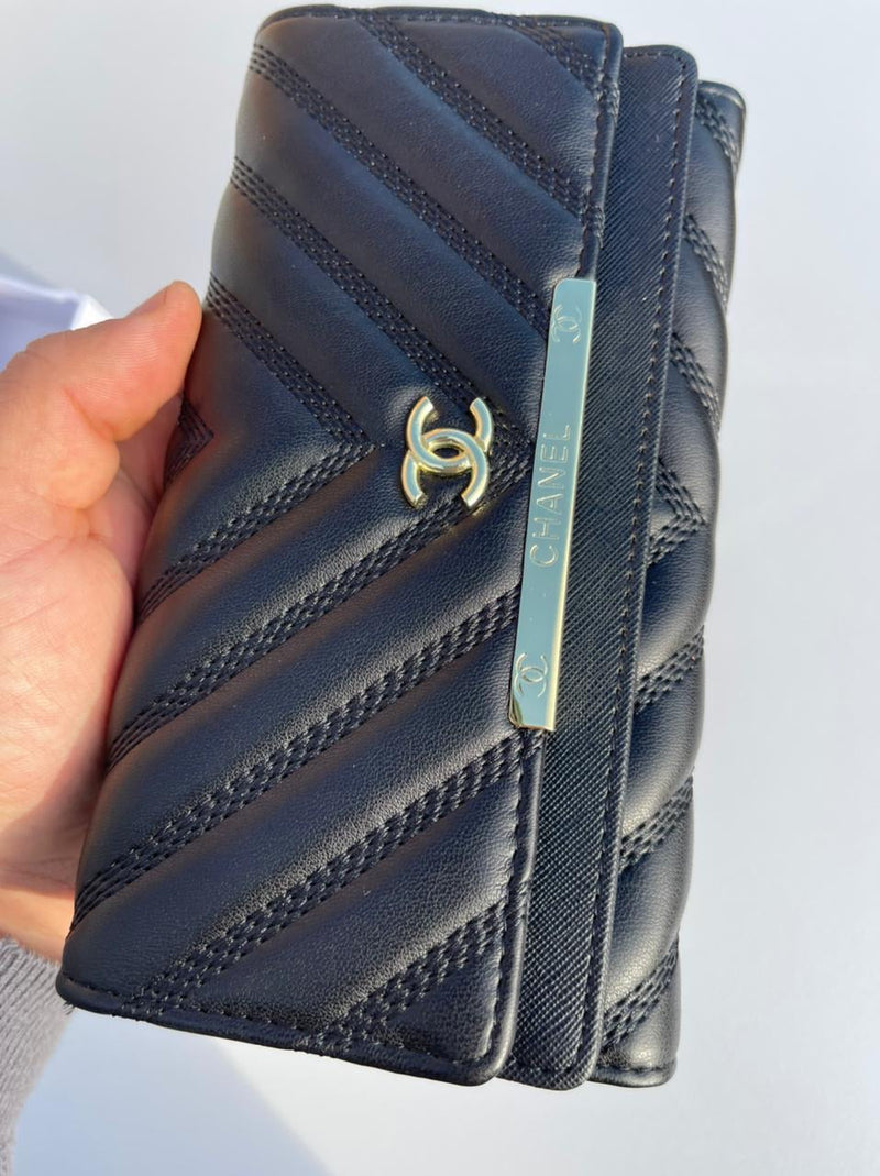 Chanel new trendy black leather model women’s wallet