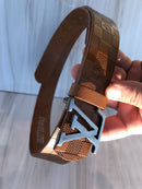 LV INITIALES BELT new brown