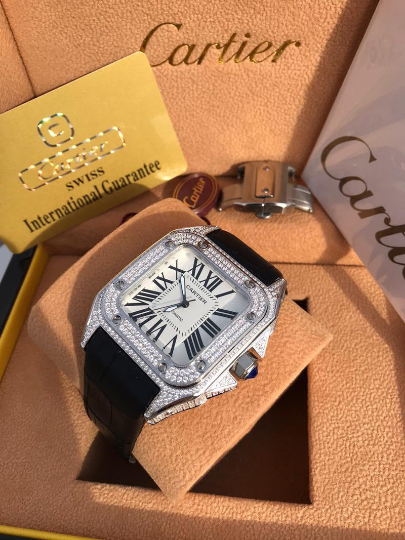 Cartier Santos 100 Diamanti Iced Out