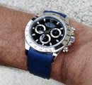 Best Replica Rolex Black classic Daytona with blue strap