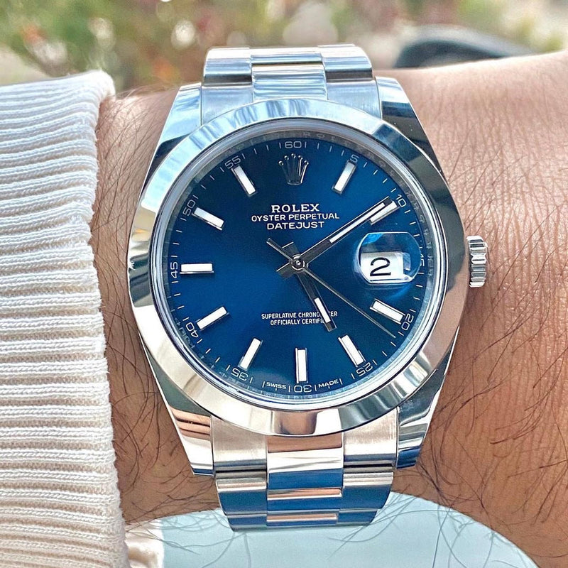 Best Replica Datejust blue dial 41 mm mirror