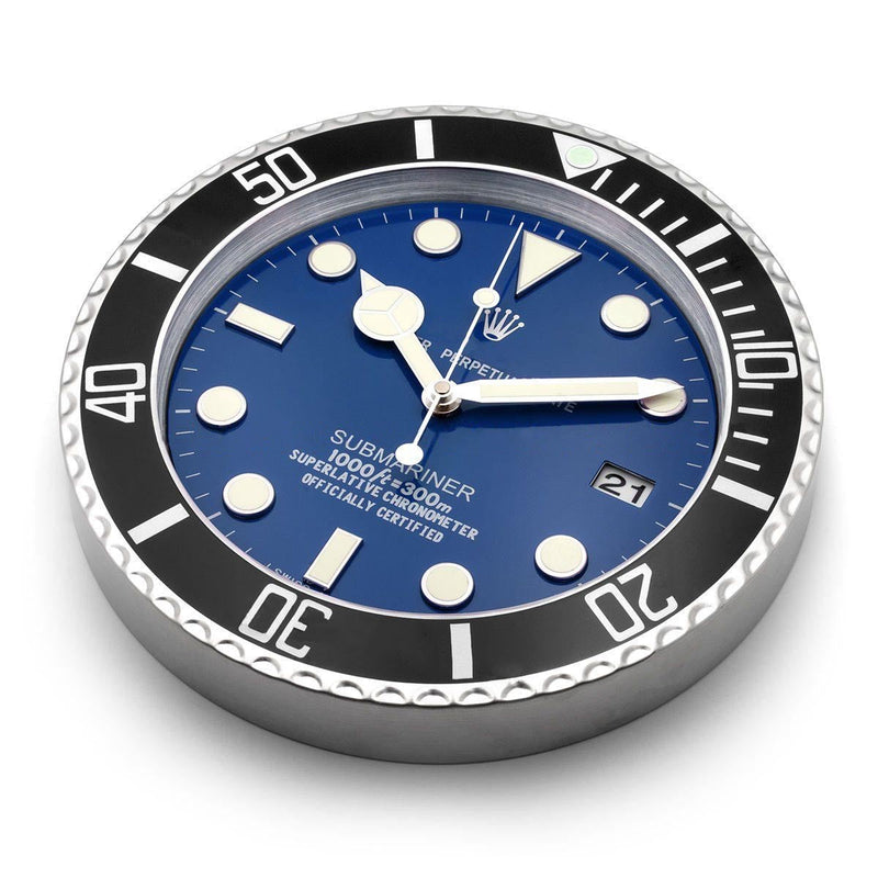 Submariner blue & black wall clock