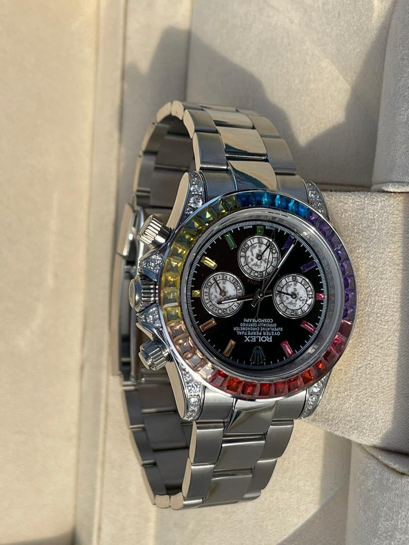 Rolex Grey Daytona Rainbow Iced Out new model