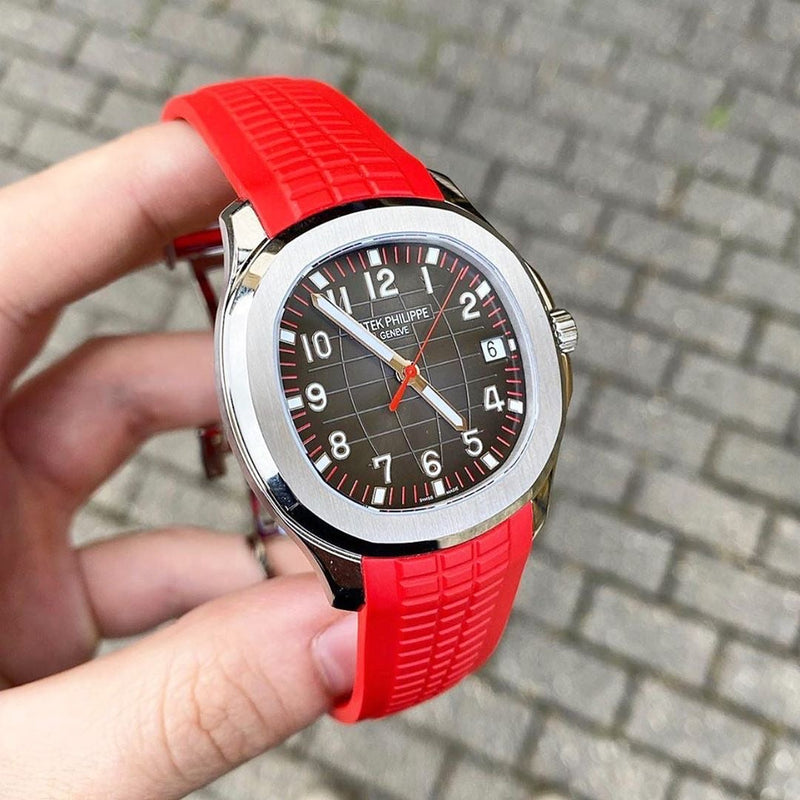 Patek Philippe Nautilus red strap